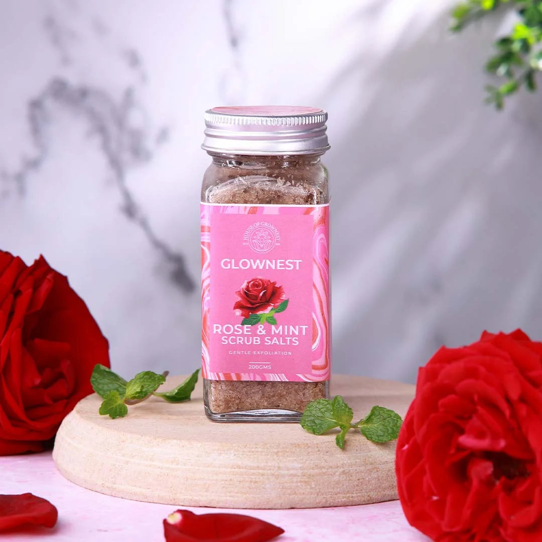 Glownest Rose & Mint Bath Scrub Salt