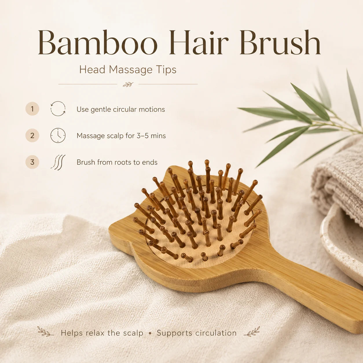 Bamboo Kids Hair Brush Kitten Shaped