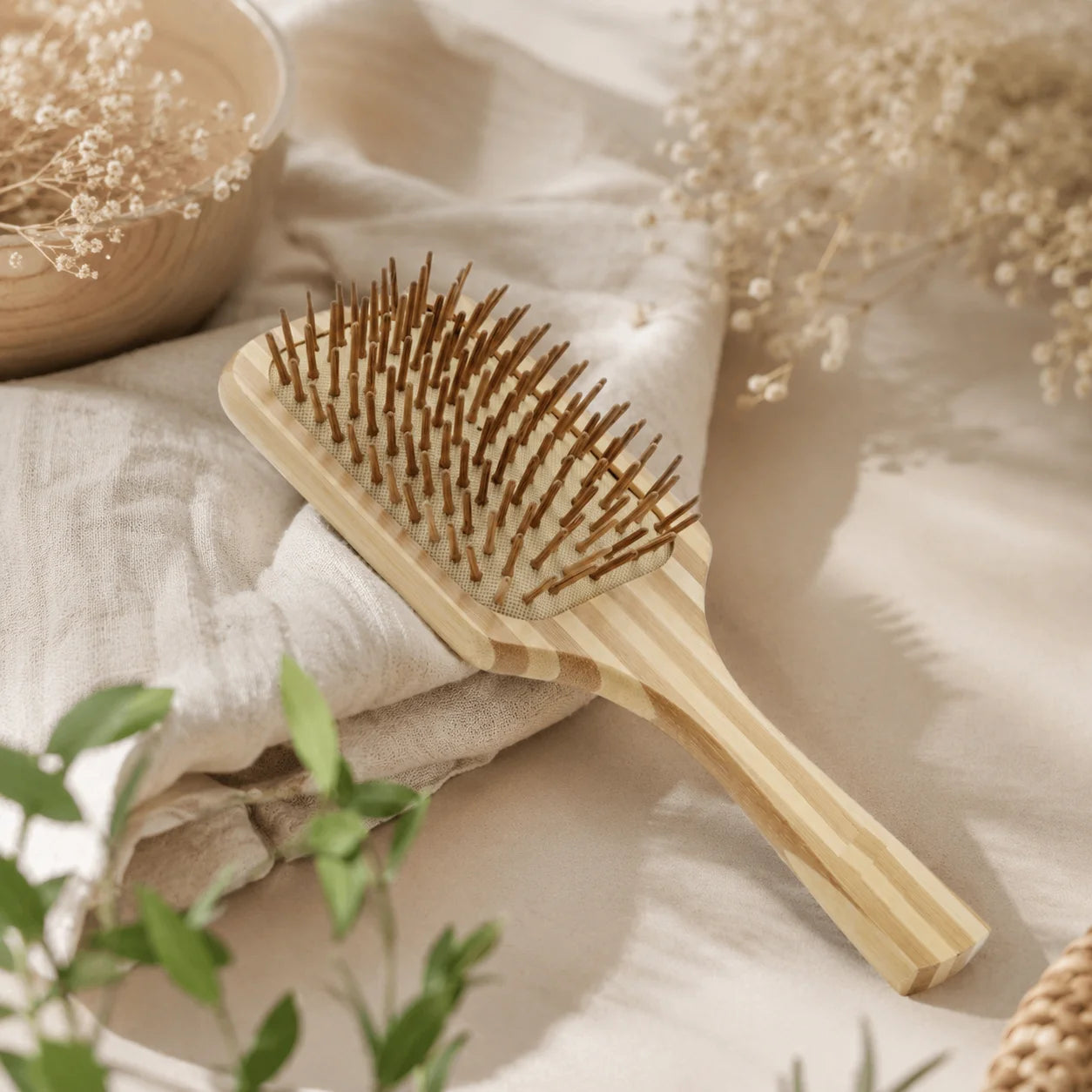 Bamboo Paddle Hair Brush (Rectangle Flat Brush)