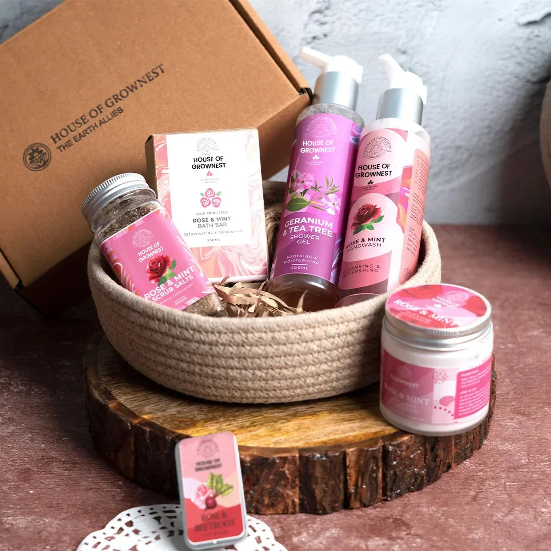 Bath Essentials (Rose & Mint) Hamper