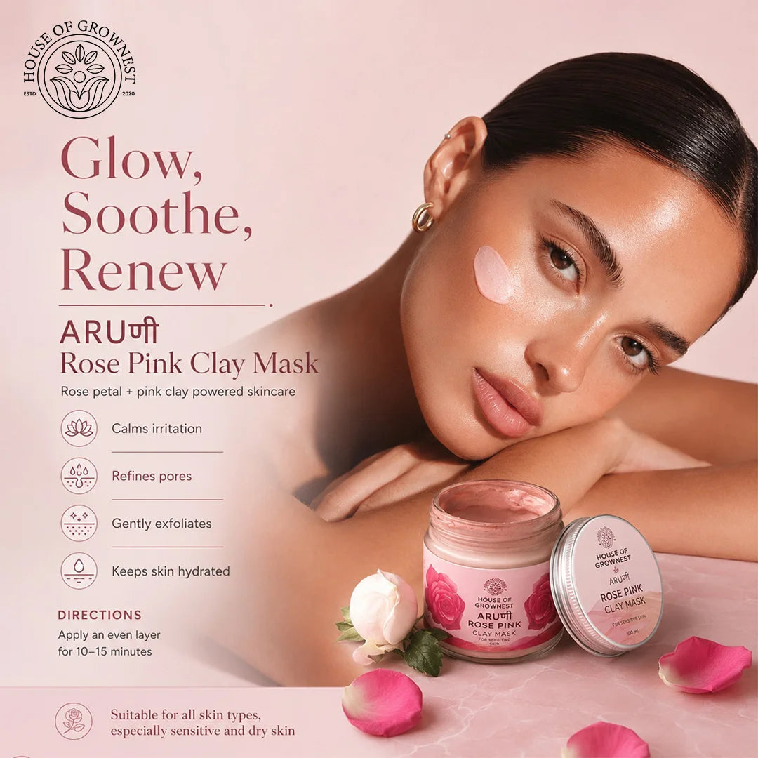 "ARUणी" Rose Pink Clay Mask