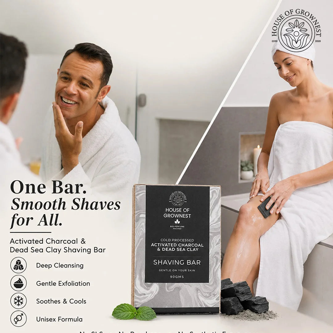 Activated Charcoal and Dead Sea Clay Shaving Bar