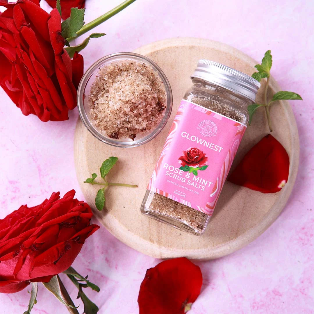 Glownest Rose & Mint Bath Scrub Salt