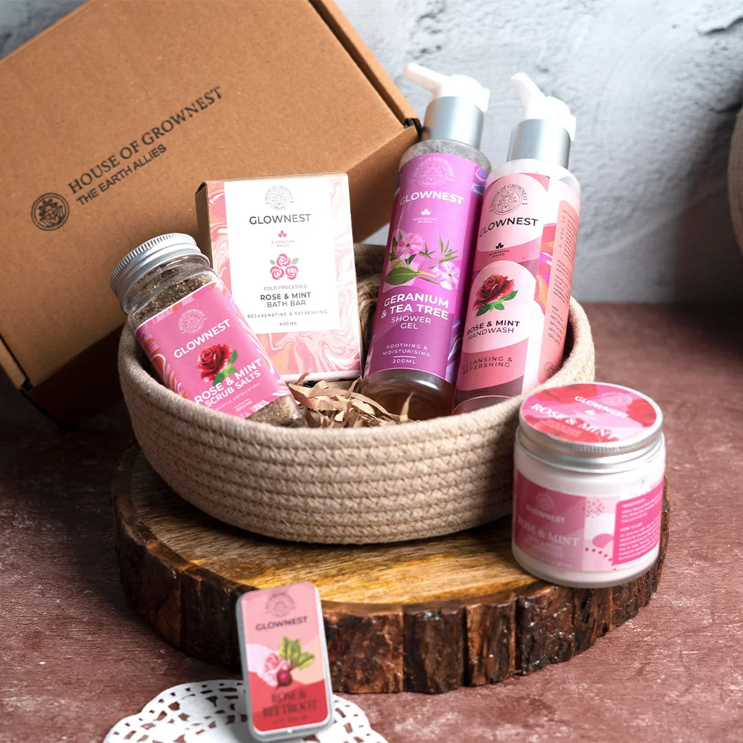 Bath Essentials (Rose & Mint) Hamper