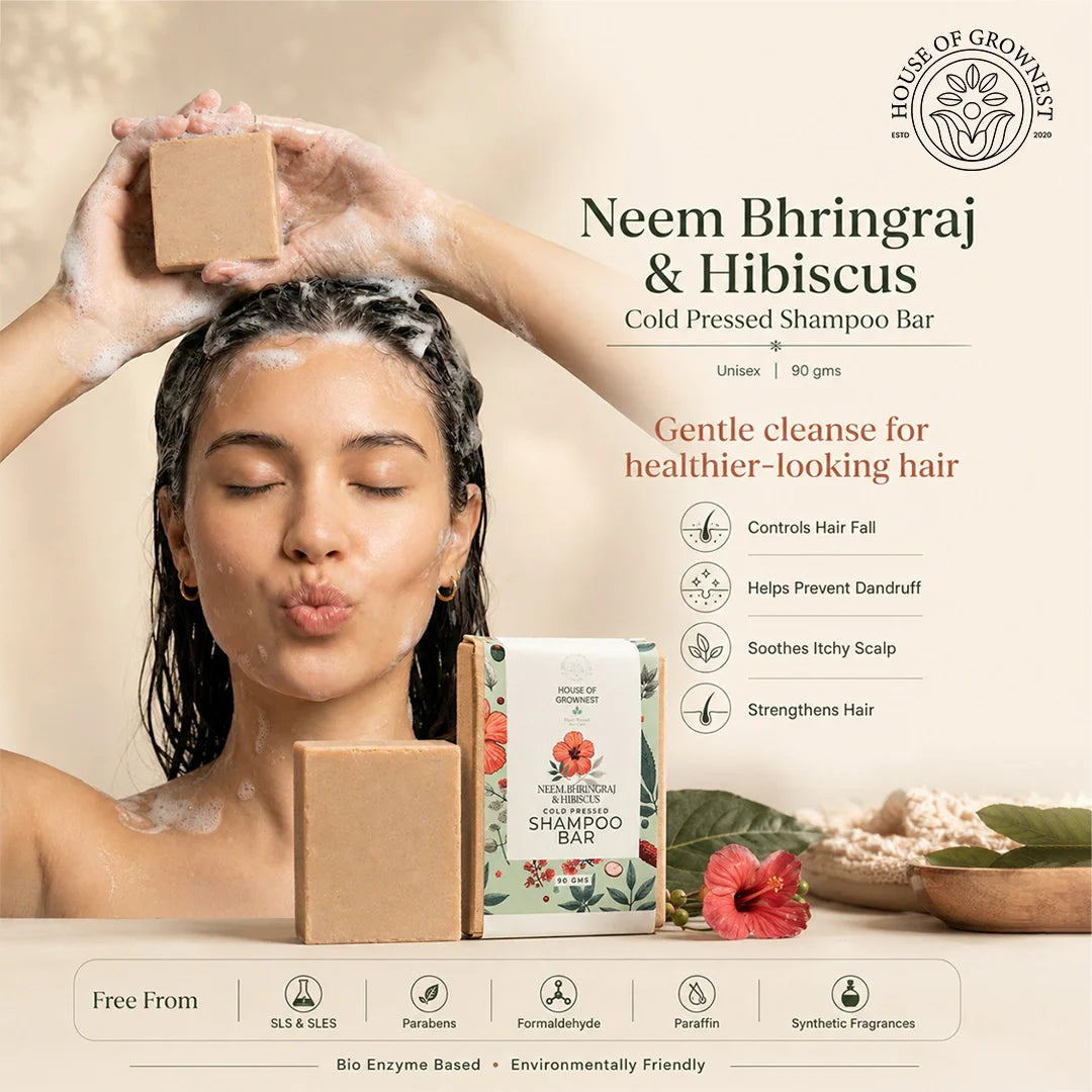 Shampoo Bar (Unisex) Cold Pressed Neem Bhringraj & Hibiscus